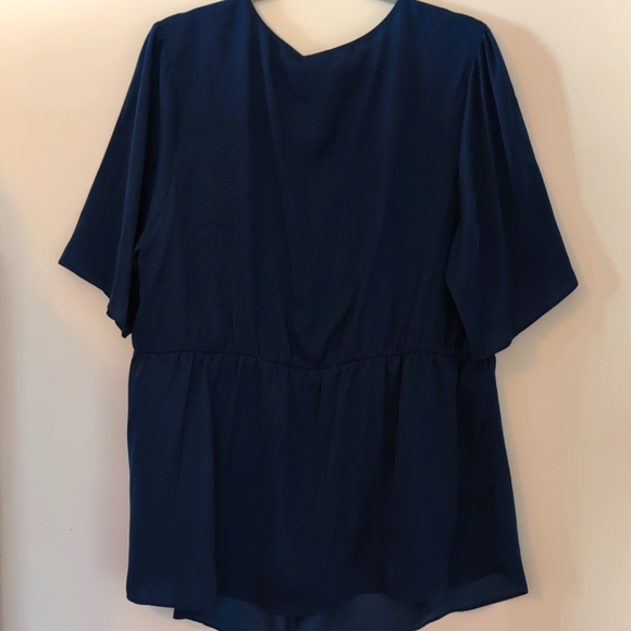 NWT Plus Size Faux Wrap Teal Blouse - Picture 6 of 10